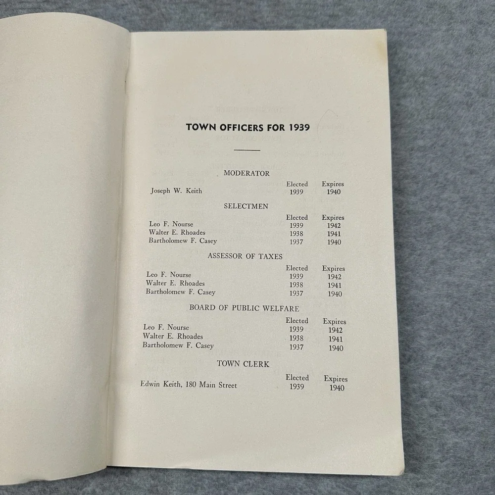Lot Of 2 Town Reports 1938 1939 Bridgewater MA Some Discoloration 38‎ Ripped Cvr
